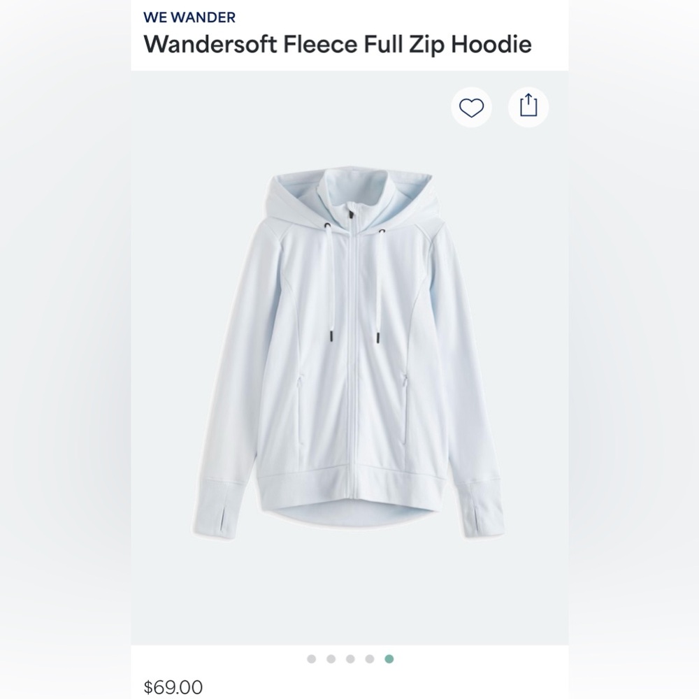 We Wander Women's Light Blue Fleece Full Zip Hoodie STITCH FIX - Picture 2 of 2